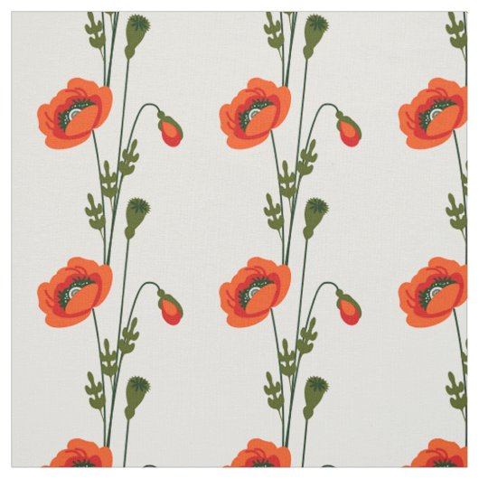 Roter Mohnblütenmuster Stoff (Muster)