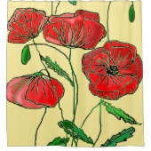 Roter Mohnduschvorhang - Ihre Farbe Duschvorhang (Vorderseite)