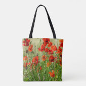 Roter Mohnfeld-Ansicht Totbeutel Tasche (Rückseite)