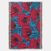 Roter Mohngarten auf blau Decke (Vorderseite Vertikal)