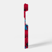 Roter Mohngarten auf blau iPhone Hülle (Linke Seite)