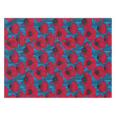 Roter Mohngarten auf blau Tischdecke (Vorderseite (Horizontal))