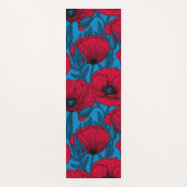 Roter Mohngarten auf blau Yogamatte (Vorderseite)