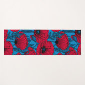 Roter Mohngarten auf blau Yogamatte (Vorderseite (Horizontal))