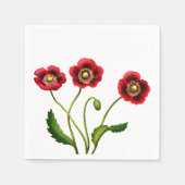 Roter Mohngarten Blume Papier Napkins Serviette (Vorderseite)