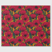 Roter Mohngartenpapier Geschenkpapier (Flach)