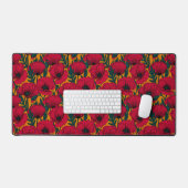 Roter Mohngartenpapier Schreibtischunterlage (Tastatur & Maus)