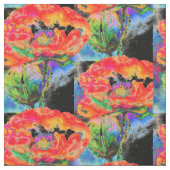 Roter Mohnklassiker mit roter Blüte Stoff (Nahaufnahme)