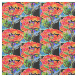 Roter Mohnklassiker mit roter Blüte Stoff