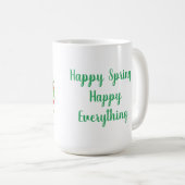 Roter Mohnkranz mit Kaninchen / Federstil Kaffeetasse (VorderseiteRechts)