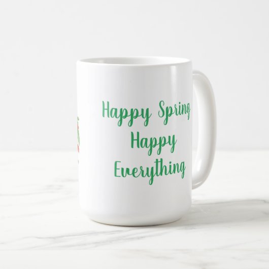 Roter Mohnkranz mit Kaninchen / Federstil Kaffeetasse (VorderseiteRechts)