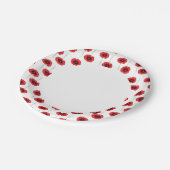 Roter Mohnmuster Buffet Party Papierplatte Pappteller (Schrägansicht)