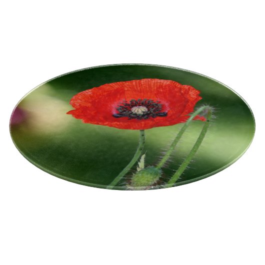 Roter Mohnsaat Schneidebrett (Ecke)