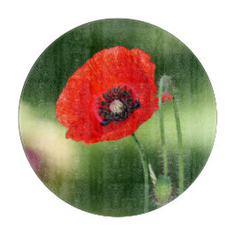 Roter Mohnsaat Schneidebrett