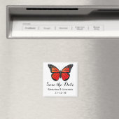 Roter Monarch Butterfly Hochzeit rettet das Datum Magnet (In Situ (Geschirrspüler))