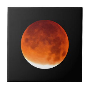 Roter Mond Aufgehend Fliese
