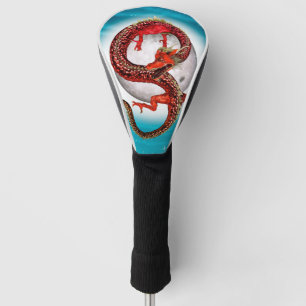 Roter Mond-Drache Himmels-Fantasy-Kunst Golf Headcover