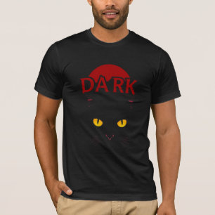 Roter Mond Dunkle Katze – Kühnes Gothic-Grafik T-Shirt