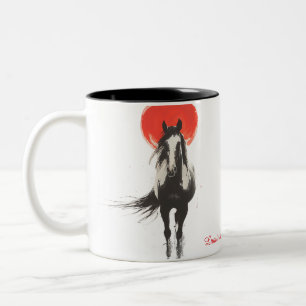 Roter Mond Feuerpferd Becher Zweifarbige Tasse