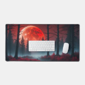 Roter Mond-Nebel Schreibtischunterlage (Tastatur & Maus)