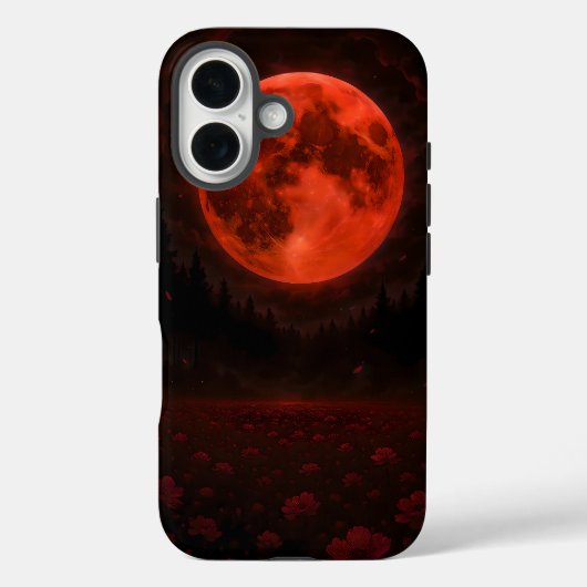 Roter Mond über dem stillen Feld Case-Mate iPhone Hülle (Rückseite)