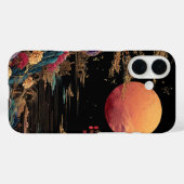 Roter Mond über einem See Case-Mate iPhone Hülle (Rückseite (Horizontal))
