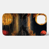 Roter Mond über einem See Case-Mate iPhone Hülle (Rückseite (Horizontal))