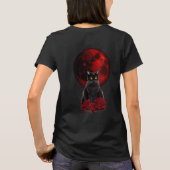 Roter Mond und Rücken Katzenhemd T-Shirt (Rückseite)