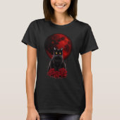 Roter Mond und Rücken Katzenhemd T-Shirt (Vorderseite)