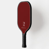 Roter Monogrammname + Initialen Pickleball Schläger (Links)