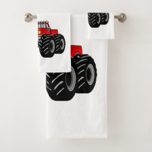 Roter Monster-LKW Badhandtuch Set