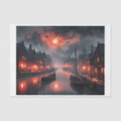 Roter Morgengrauen über den Amsterdamer Kanälen Seidenpapier (Vorderseite)