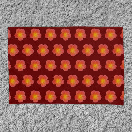 Roter Moss Rose Blume Nahtloses Muster auf Kissenbezug