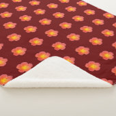 Roter Moss Rose Blume Nahtloses Muster auf Sherpadecke (3/4)