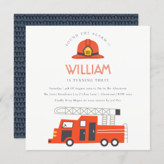 Roter Motor für Feuerwehrfahrzeuge Kinder jeden Al Dankeskarte