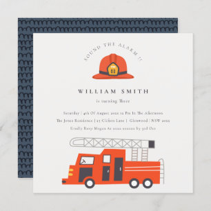 Roter Motor für Feuerwehrfahrzeuge Kinder jeden Al Dankeskarte