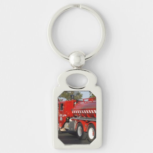 Roter Motor, Rectangle-Metalltastatur Schlüsselanhänger (Vorderseite)