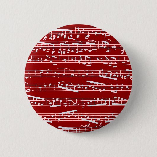 Roter Musiknoten Button (Vorderseite)
