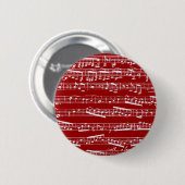 Roter Musiknoten Button (Vorne & Hinten)