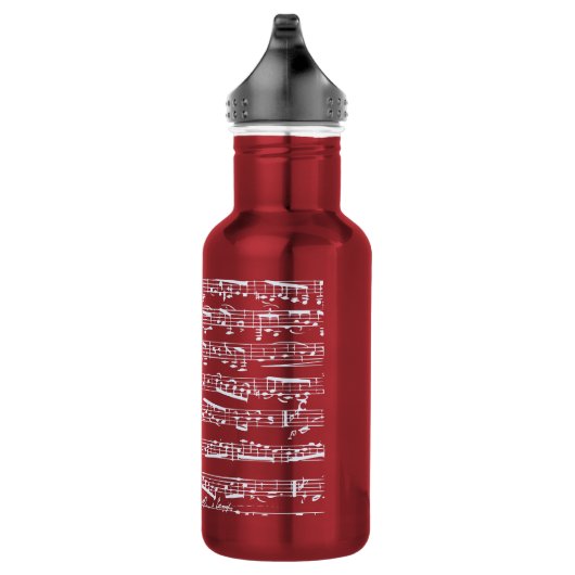 Roter Musiknoten Edelstahlflasche (Rechts)