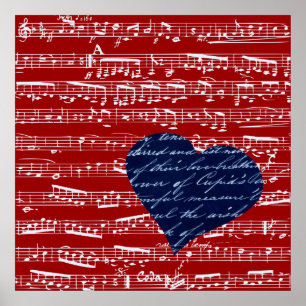 Roter Musiknoten Poster
