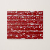 Roter Musiknoten Puzzle (Horizontal)