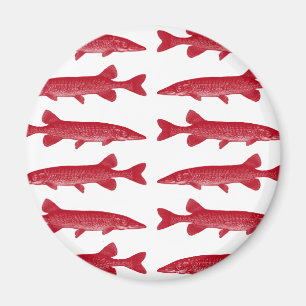 Roter Muskie Fisch Magnet
