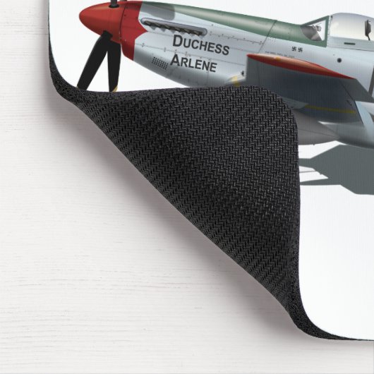Roter Mustang des Schwanz-P-51 der Tuskegee Mousepad (Ecke)