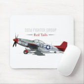 Roter Mustang des Schwanz-P-51 der Tuskegee Mousepad (Mit Mouse)