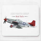 Roter Mustang des Schwanz-P-51 der Tuskegee Mousepad (Vorne)