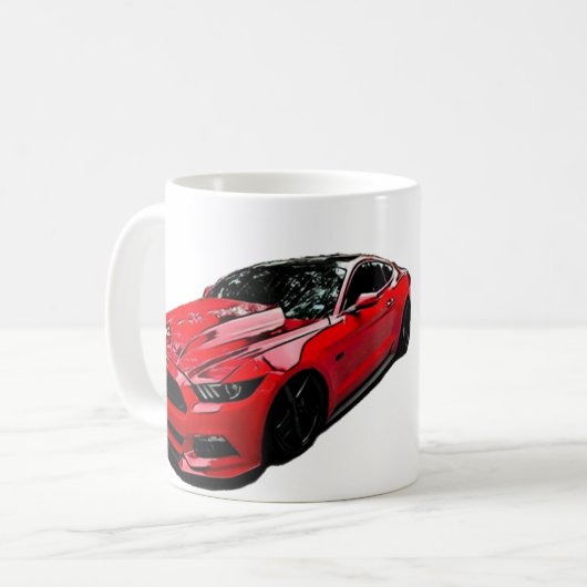 Roter Mustang S550 Kaffeetasse (Vorderseite Links)