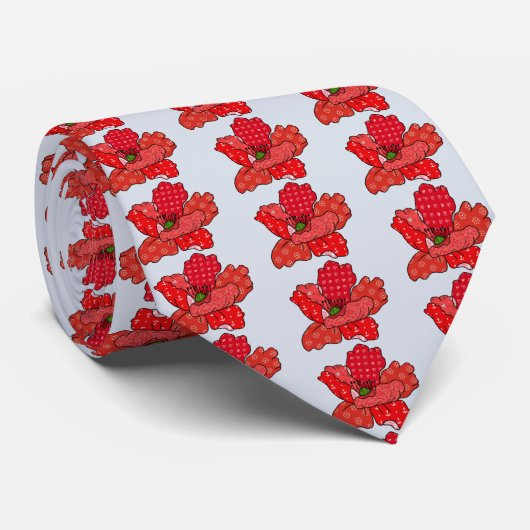 Roter Mustermohn Krawatte (Gerollt)