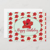 Roter Mustermohn Postkarte (Vorne/Hinten)