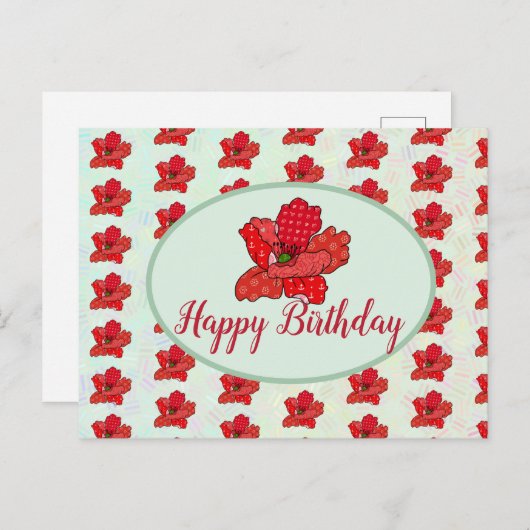 Roter Mustermohn Postkarte (Vorne/Hinten)